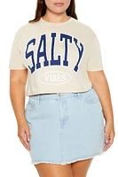 Plus Salty Vibes Cropped Tee