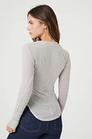 Ribbed Knit Dolphin-Hem Top