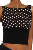 Polka Dot Cropped Tank Top