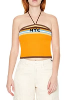 NYC Graphic Halter Crop Top