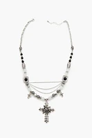 Beaded Cross Pendant Necklace