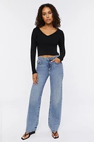 Ribbed Cropped Fitted Sweater