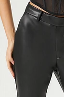 Faux Leather Flare-Leg Pants