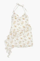 Floral Print Chiffon Mini Dress