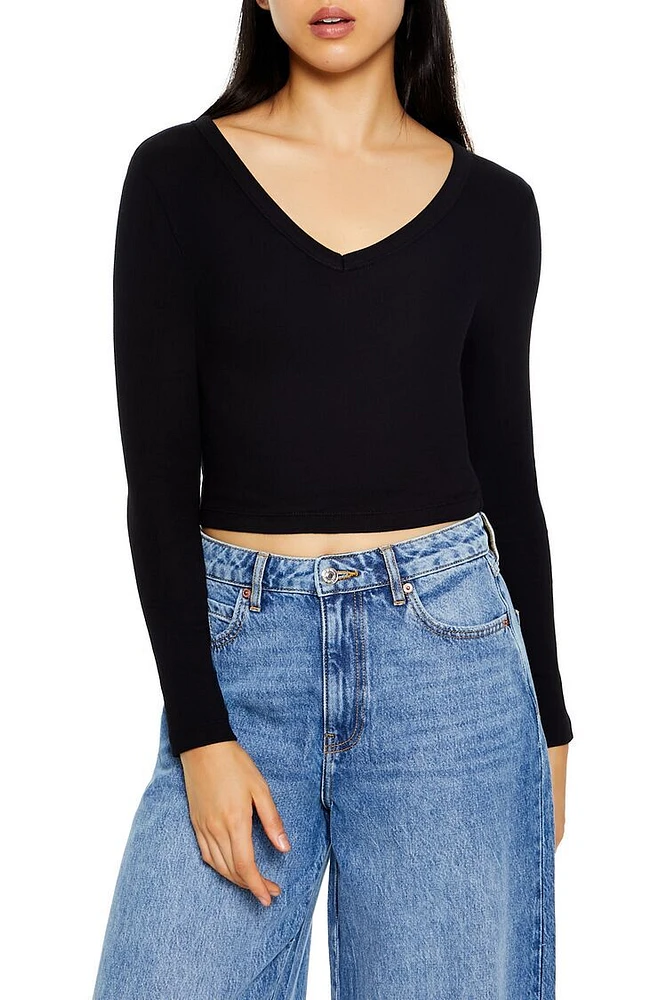 Cropped Long-Sleeve Top