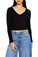 Cropped Long-Sleeve Top