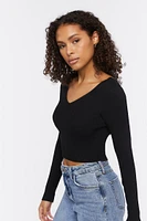 Ribbed Cropped Fitted Sweater