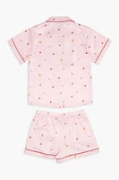 Girls Fruit Shirt & Shorts Pajama Set (Kids)