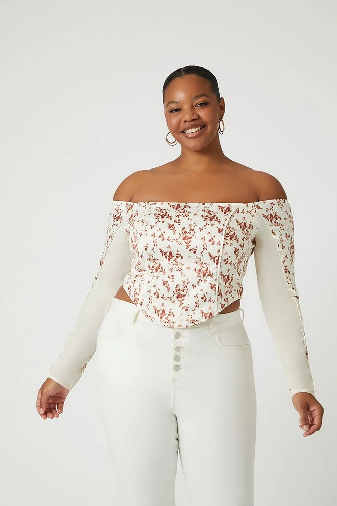 Plus Off-the-Shoulder Crop Top