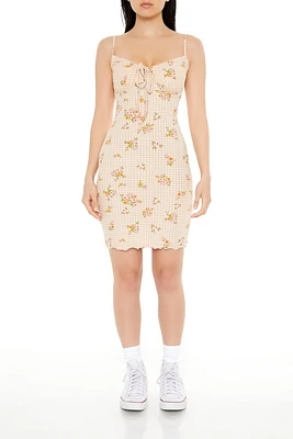 Floral Print Tie-Front Mini Dress