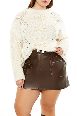 Plus Bow Pointelle Sweater