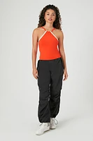 Contrast-Trim V-Strap Cami