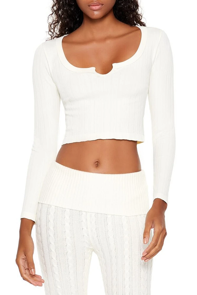 Seamless Split-Neck Crop Top