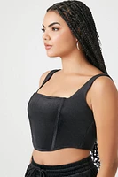 Velour Corset Crop Top