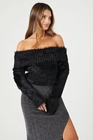 Faux Fur Off-the-Shoulder Top