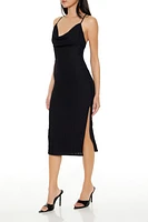 Cowl Crisscross Midi Dress