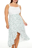 Plus Floral Lace Combo Dress