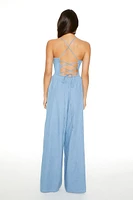 Lace-Up Wide-Leg Jumpsuit