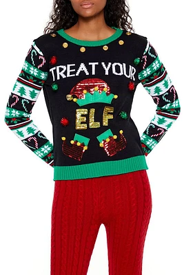 Treat Your Elf Christmas Sweater