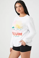 Fleece Tulum Graphic Pullover