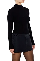 Ribbed Mock Neck Sweater