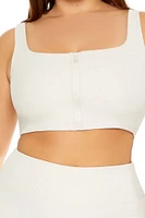 Plus Zip-Up Sports Bra