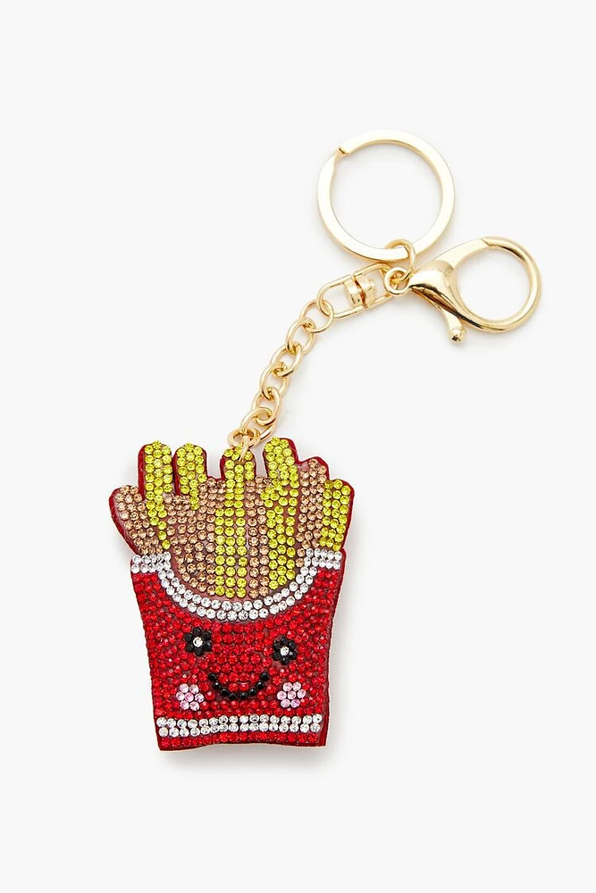 Rhinestone French Fry Keychain