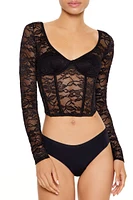 Lace Lingerie Corset Crop Top