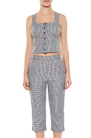 Gingham Tank Top & Capri Pants Set