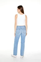 Rhinestone-Trim Straight Jeans