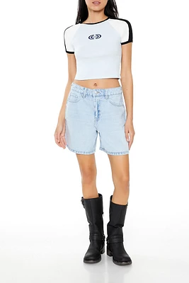 High-Rise Denim Shorts