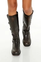 Buckled Knee-High Boots (Wide)