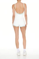 Active Piped-Trim Cami Romper