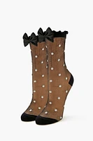 Polka Dot Bow Crew Socks