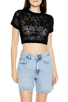 Sweater-Knit Crochet Crop Top