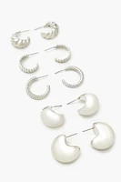 Twisted & Etched Hoop Earring Set