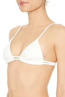 Crochet Floral Eyelet Bikini Top