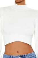 Mock Neck Cropped Sweater