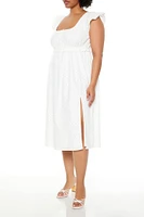 Plus Eyelet Midi Babydoll Dress