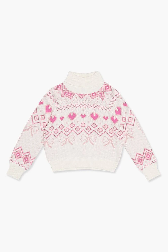 Girls Fair Isle Bow Sweater (Kids)