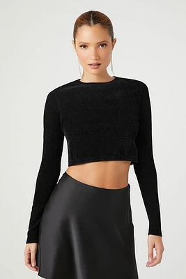 Cropped Long-Sleeve Sweater