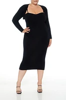 Plus Shrug & Sweater Dress Set