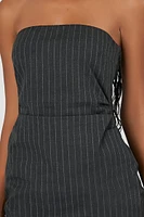 Pinstriped Tube Mini Dress