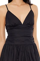 Ruched Bubble-Hem Mini Dress