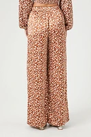 Satin Polka Dot Wide-Leg Pants