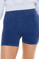 Ribbed High-Rise Biker Shorts