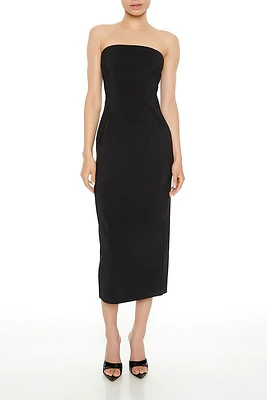 Strapless Tie-Back Midi Dress