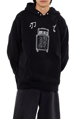 Music Graphic Drop-Sleeve Hoodie