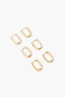 Oblong Hoop Earring Set