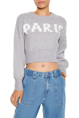 Paris Graphic Cropped Sweater